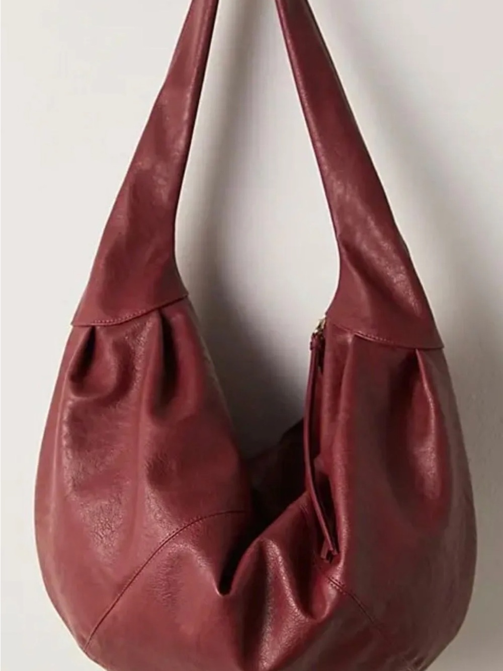 ISO Free People vegan leather slouchy Carryall bag in Oxblood